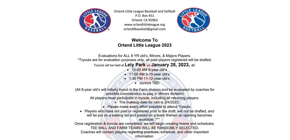 Important Info for Tryouts!